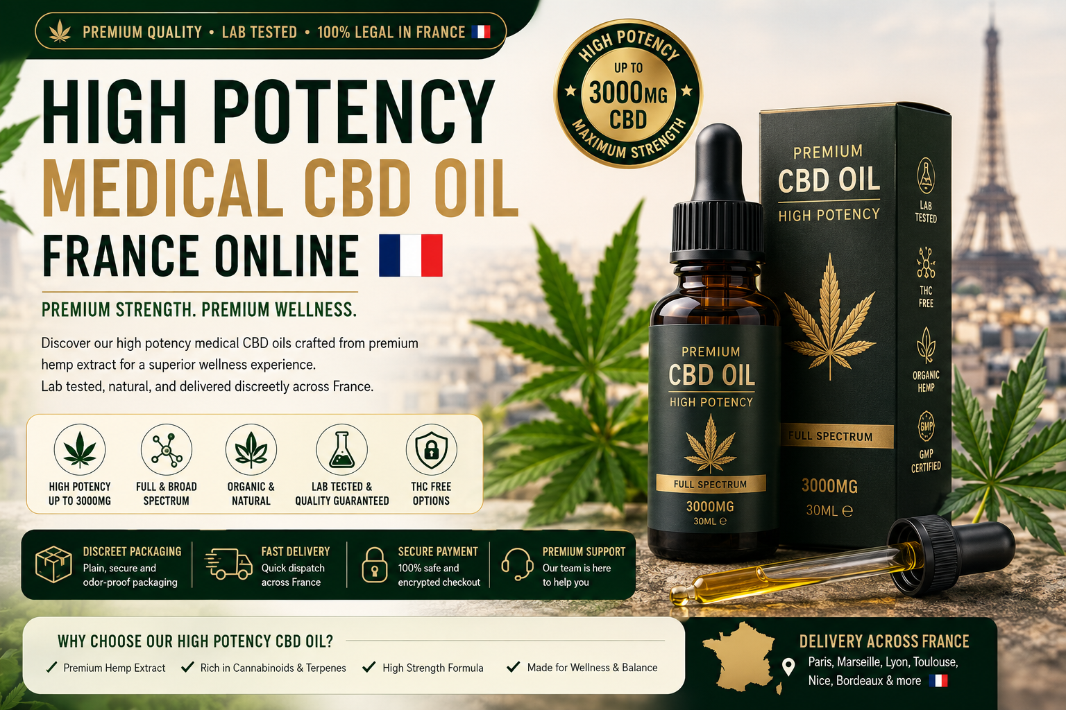 High Potency Medical CBD Oil France Online