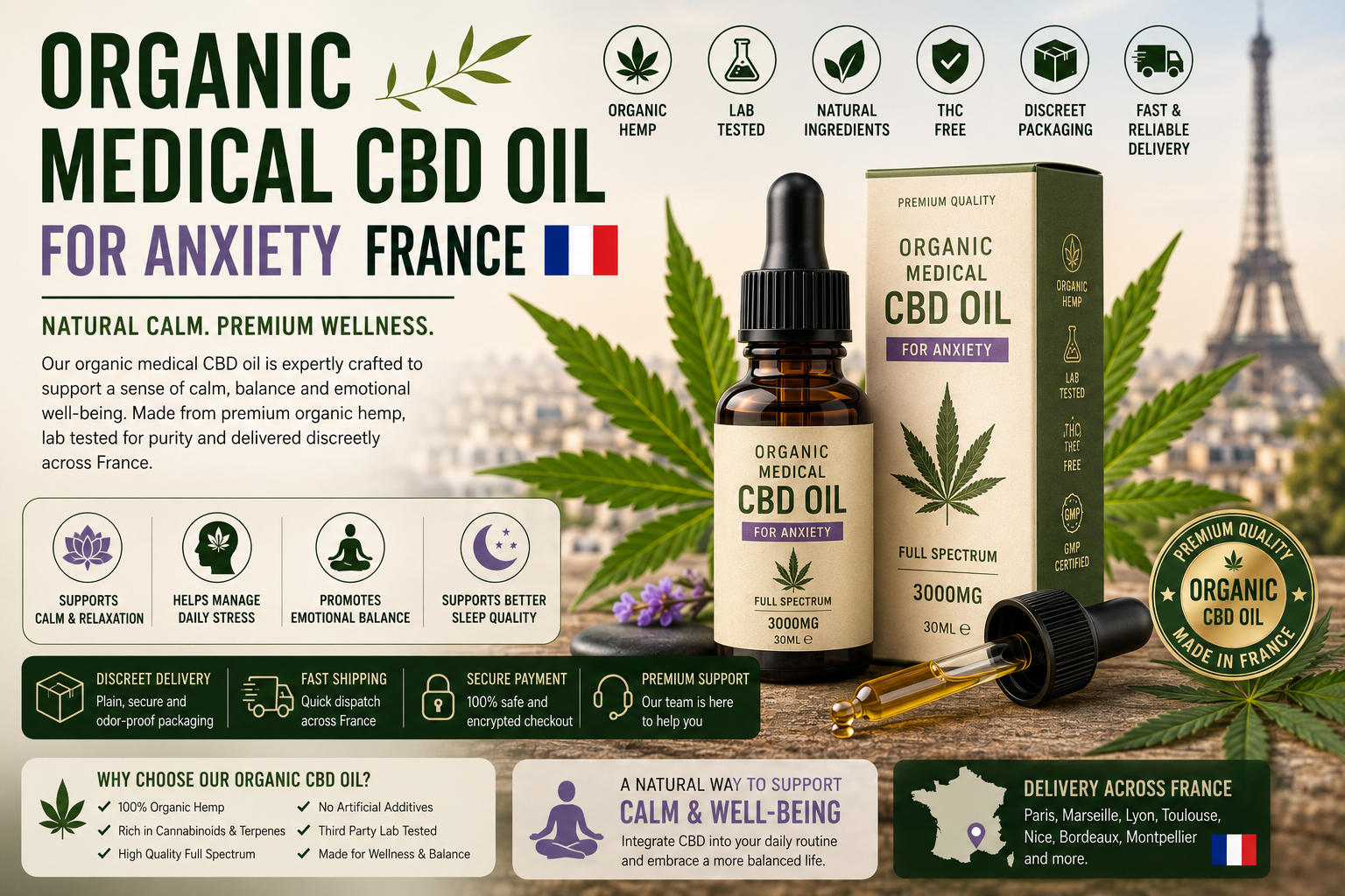 Organic Medical CBD Oil for Anxiety France